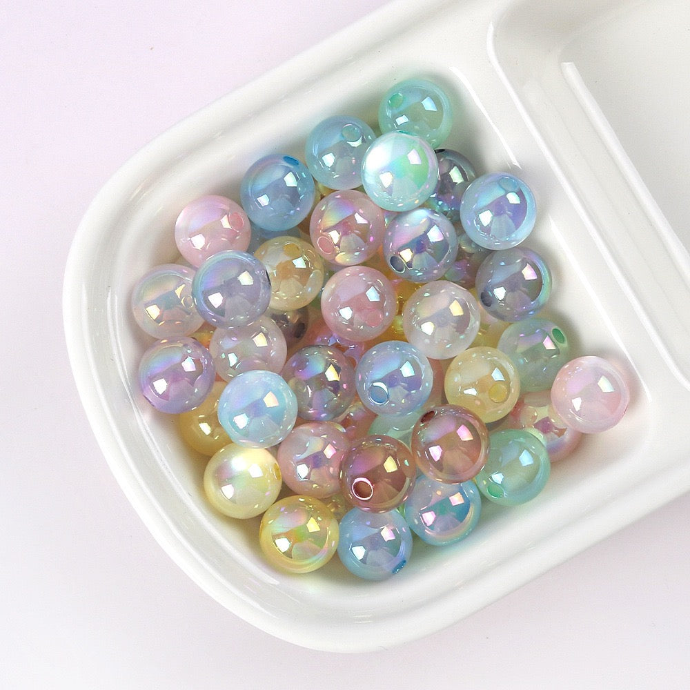 UV Coated Cat's Eye Acrylic Beads - 10/12/16mm Multi-Size, Premium Quality for DIY Phone Straps
