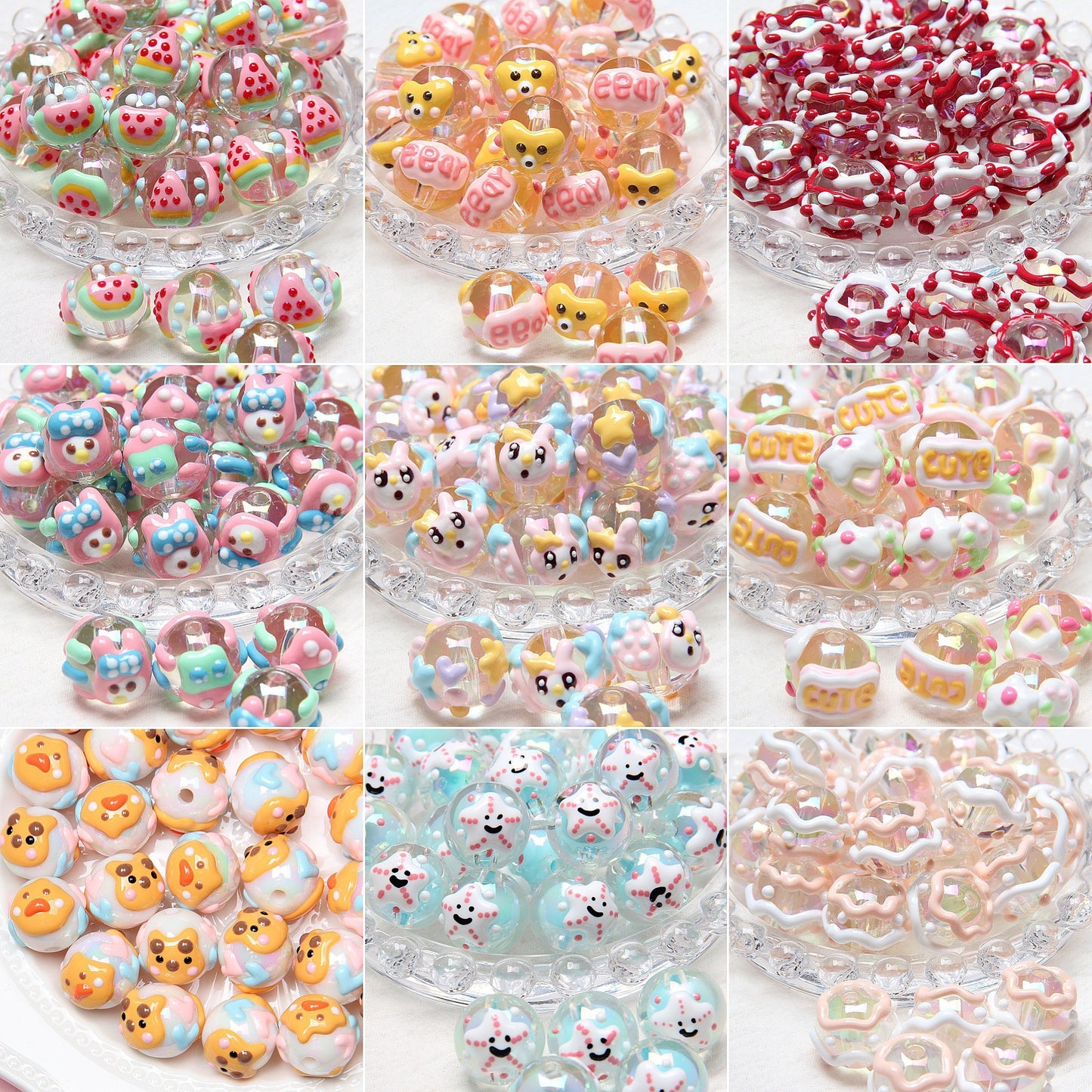 2025 New Cartoon Style Beads, Unique Hand-Painted Resin Charms for DIY Collection