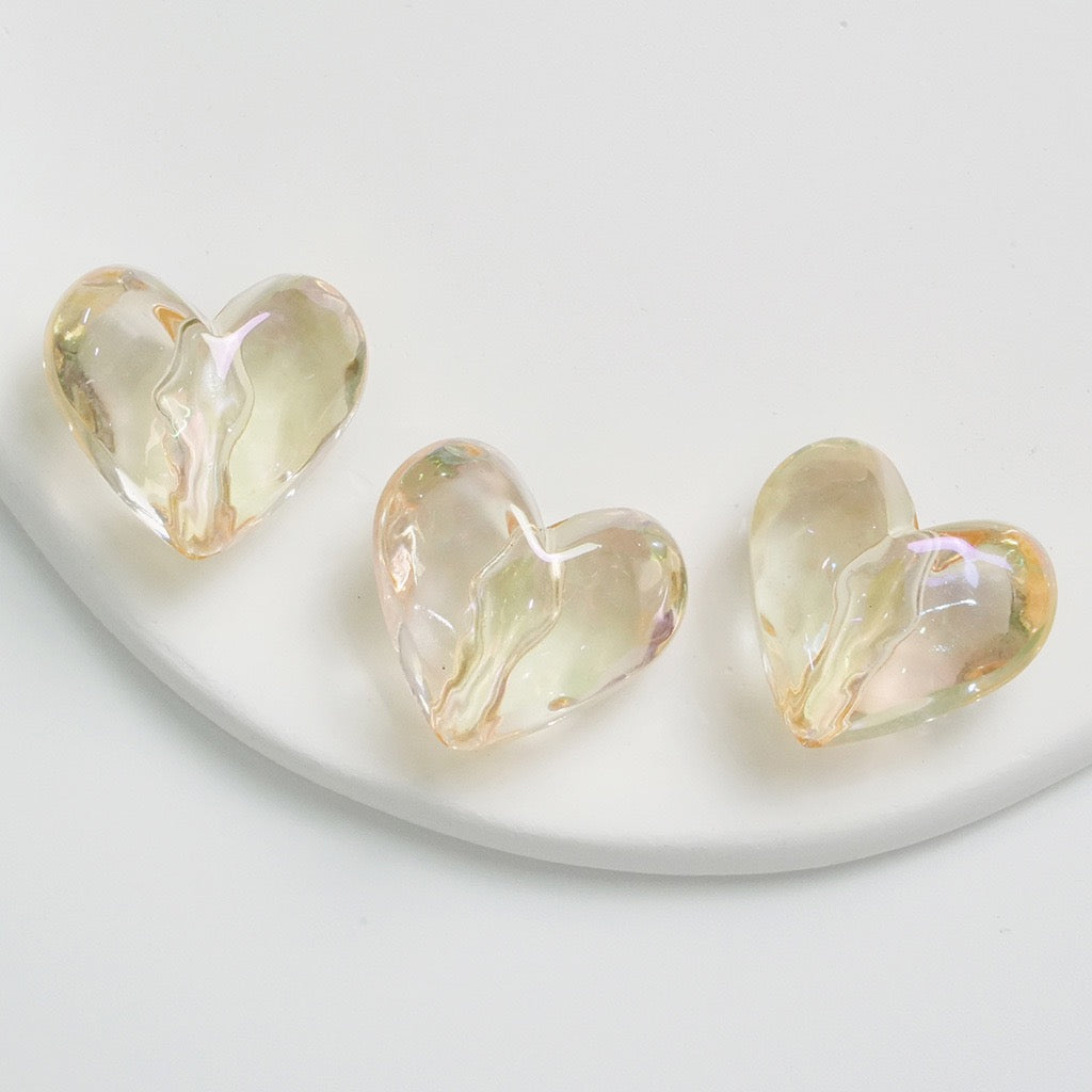 heart & star shape shiny glass beads for diy accessories mixed&pure color