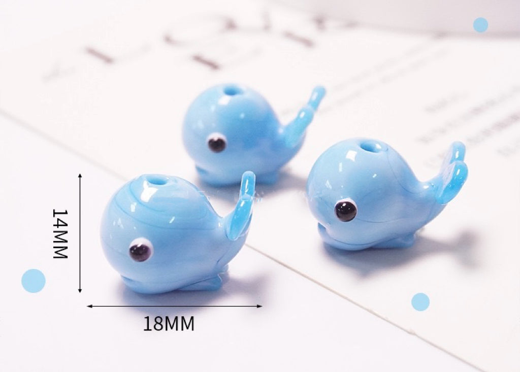 Enchanting Sea Creature Beads - Detailed Octopus & Crayfish & Whale Handmade Glass Charms