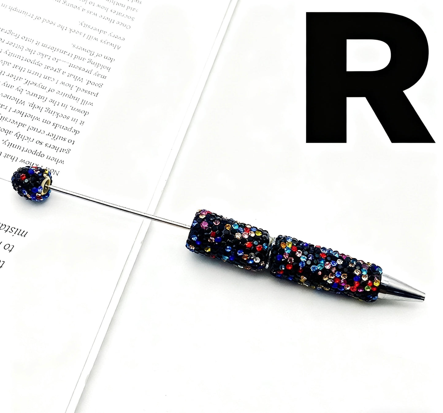 DIY Rhinestone Sparkle Pen with Charms - Twist-Action 1.0mm Ballpoint Pen