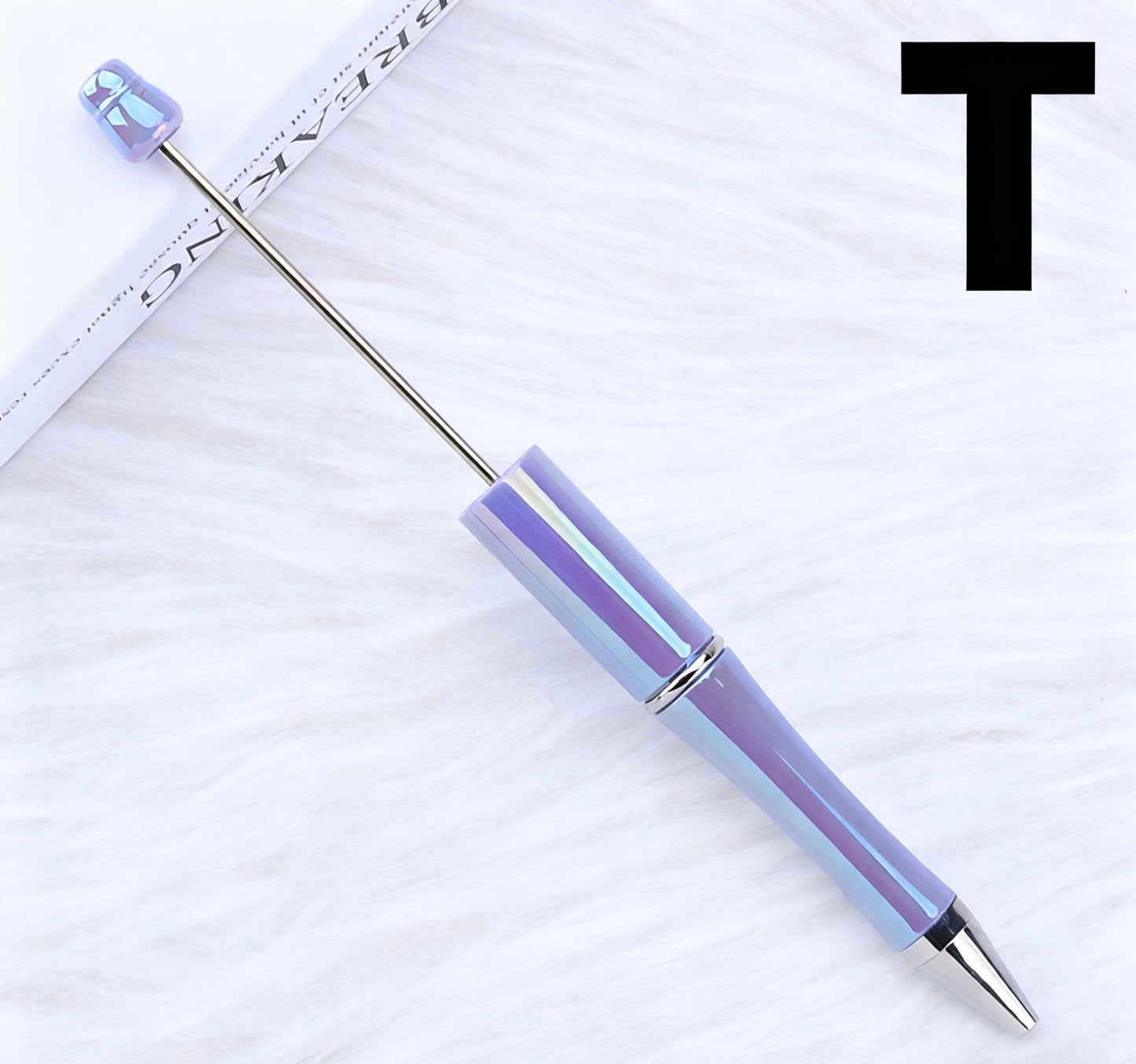 Iridescent Bead Ballpoint Pen - New Handmade DIY Twist-Action Gift Pen