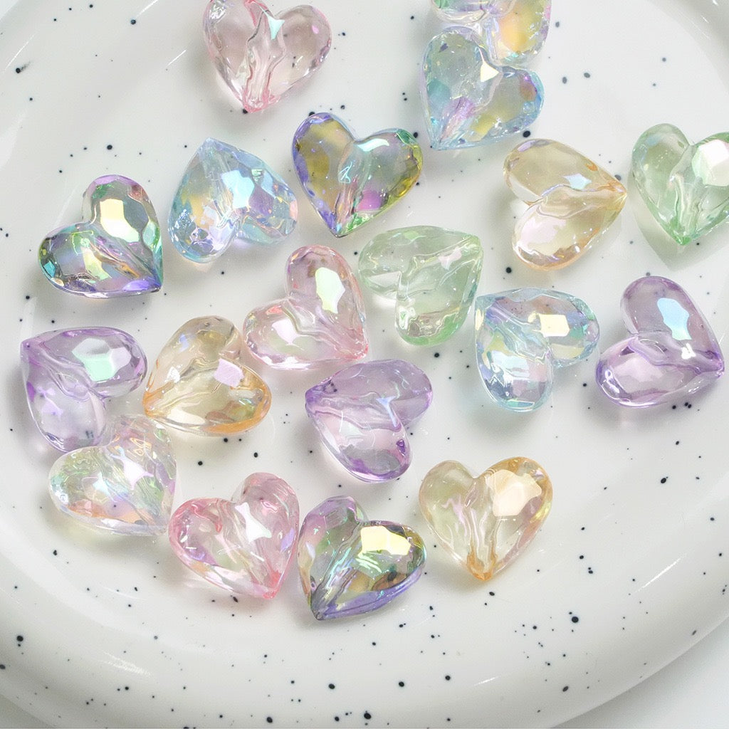 heart & star shape shiny glass beads for diy accessories mixed&pure color