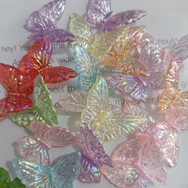 Mermaid Color Acrylic Butterfly Phone Charm & Keychain with center hole DIY accessories