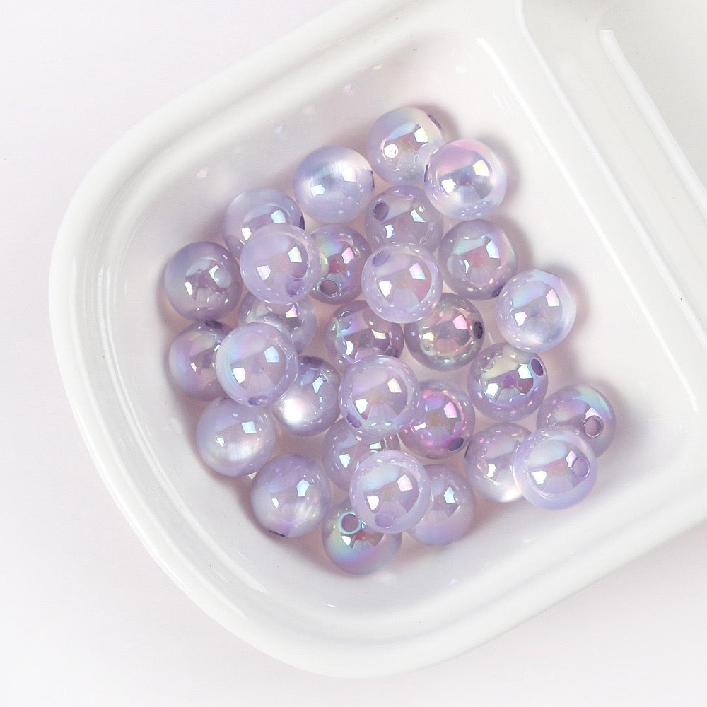 UV Coated Cat's Eye Acrylic Beads - 10/12/16mm Multi-Size, Premium Quality for DIY Phone Straps