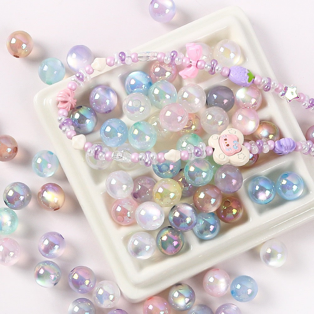 UV Coated Cat's Eye Acrylic Beads - 10/12/16mm Multi-Size, Premium Quality for DIY Phone Straps