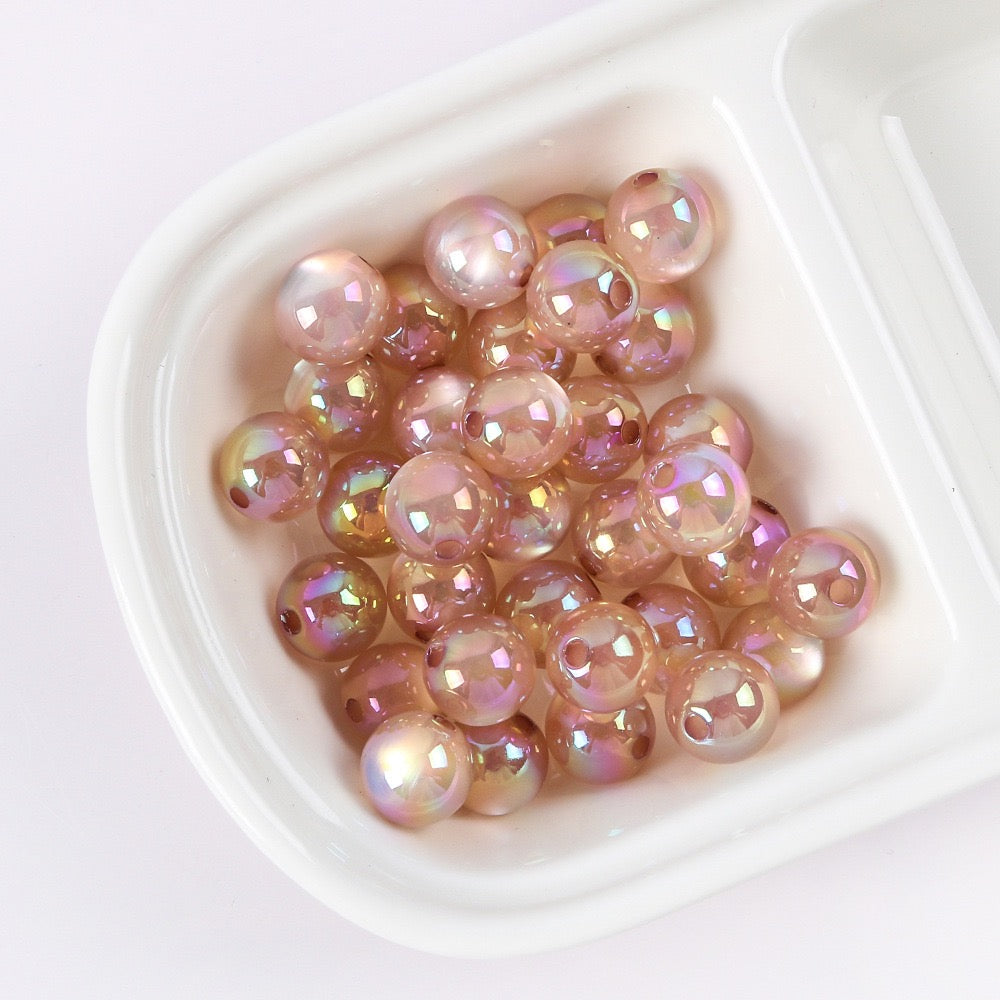 UV Coated Cat's Eye Acrylic Beads - 10/12/16mm Multi-Size, Premium Quality for DIY Phone Straps