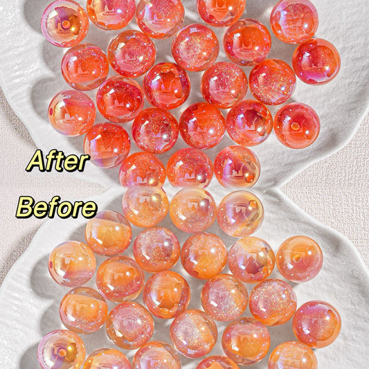 16mm Color-Shifting Electroplated Beads with Inner Sparkle