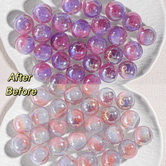 16mm Color-Shifting Electroplated Beads with Inner Sparkle
