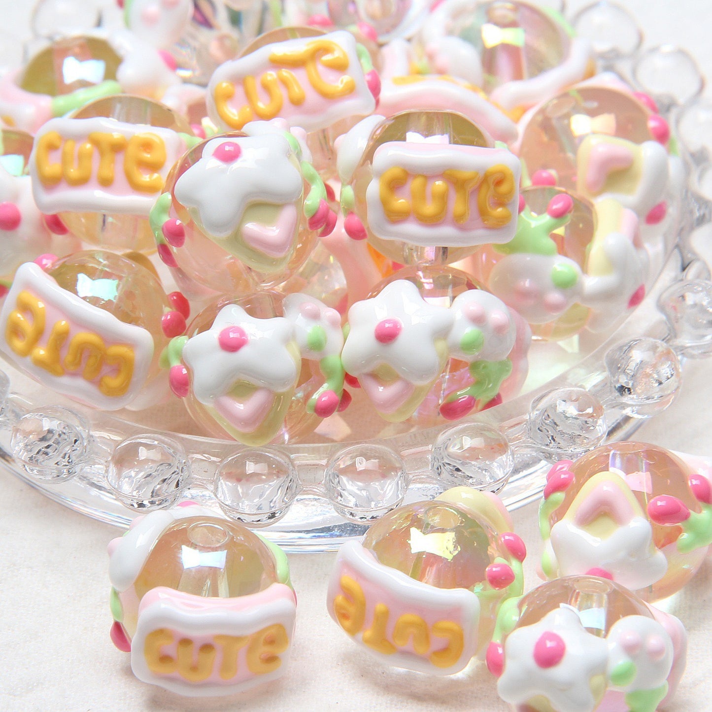 2025 New Cartoon Style Beads, Unique Hand-Painted Resin Charms for DIY Collection