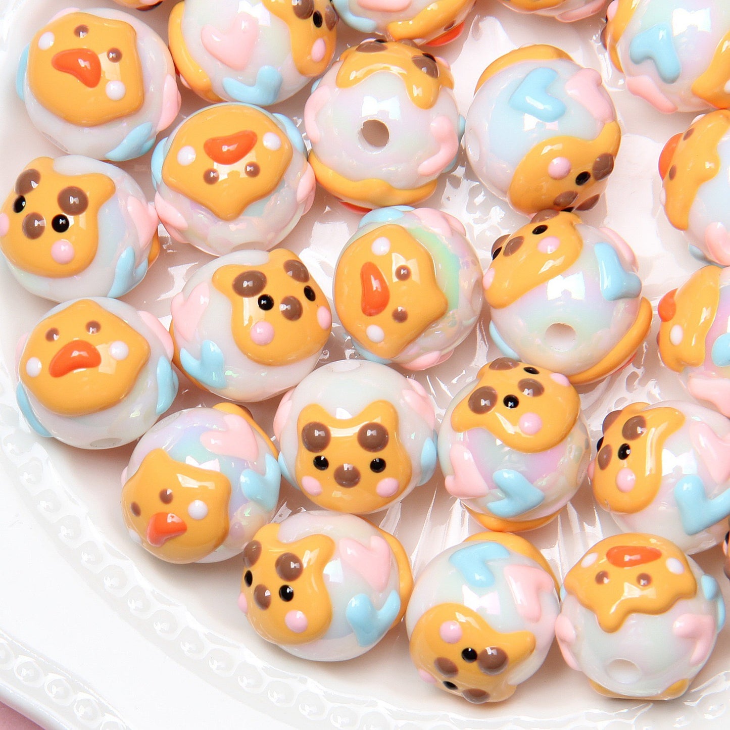 2025 New Cartoon Style Beads, Unique Hand-Painted Resin Charms for DIY Collection