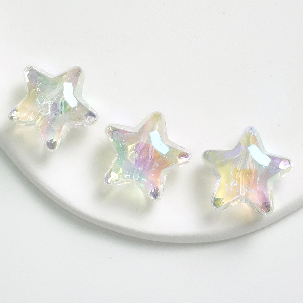 heart & star shape shiny glass beads for diy accessories mixed&pure color