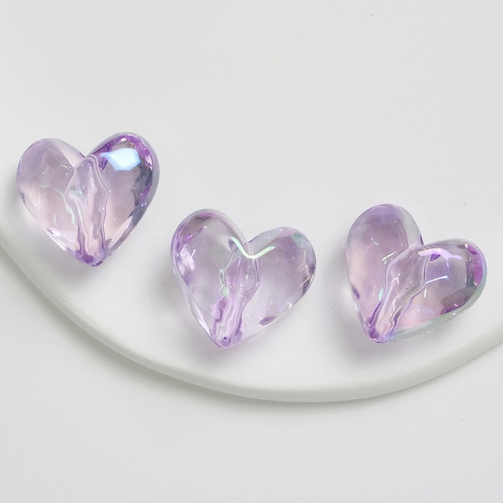 heart & star shape shiny glass beads for diy accessories mixed&pure color