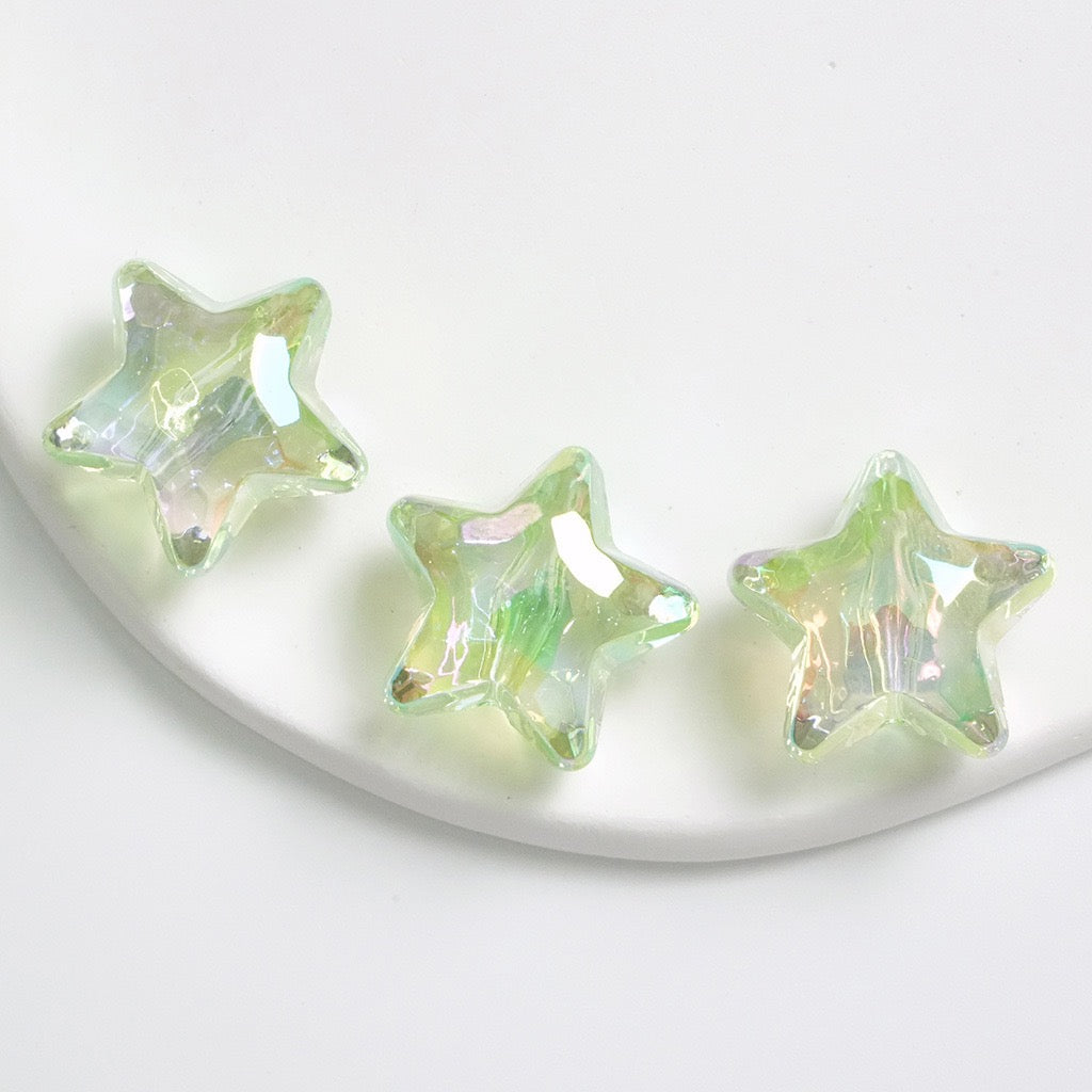 heart & star shape shiny glass beads for diy accessories mixed&pure color