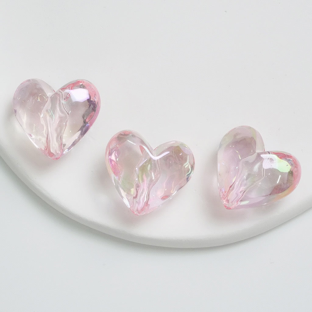 heart & star shape shiny glass beads for diy accessories mixed&pure color