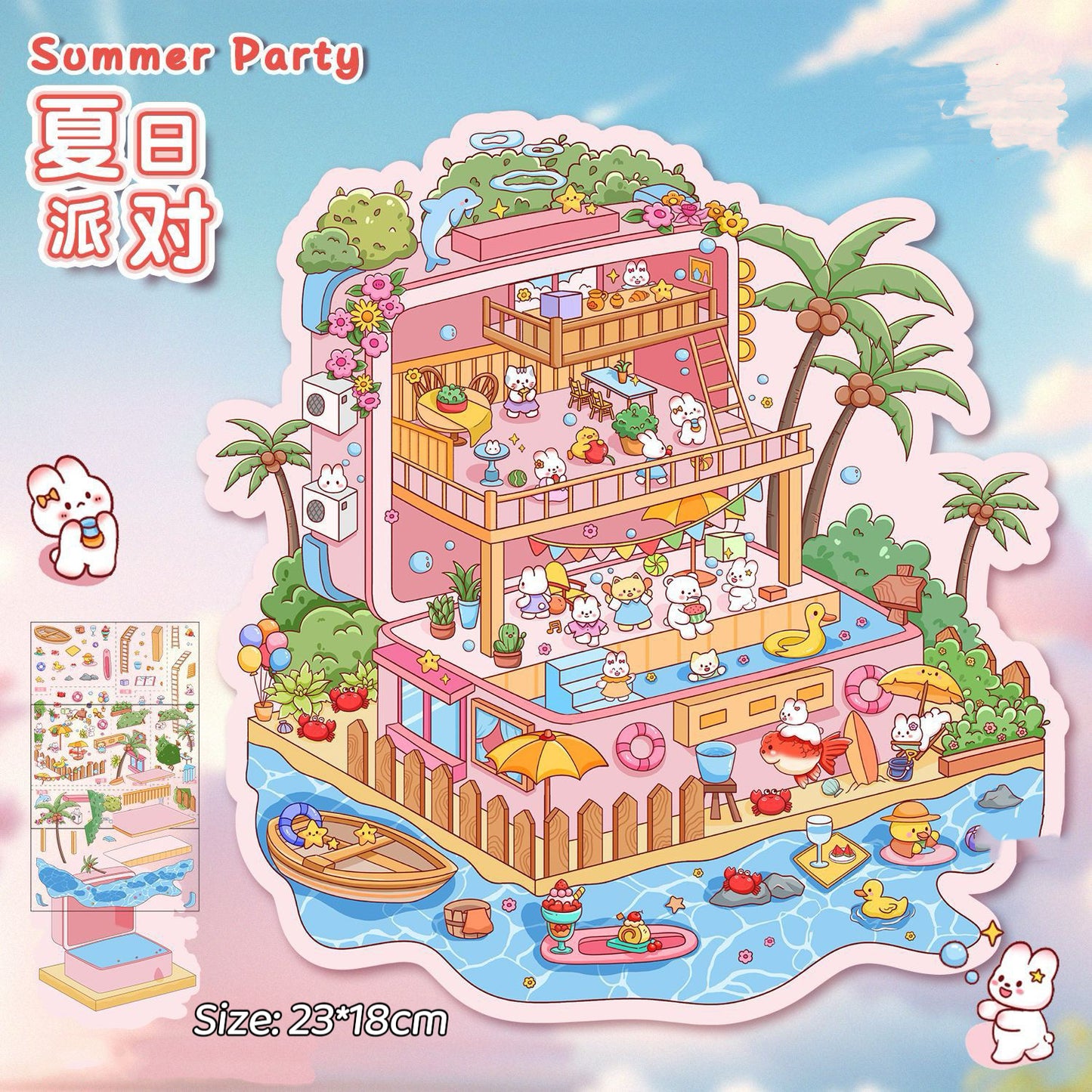 3D Scene Stickers - Miniature House Scene, Stress Relief Toy