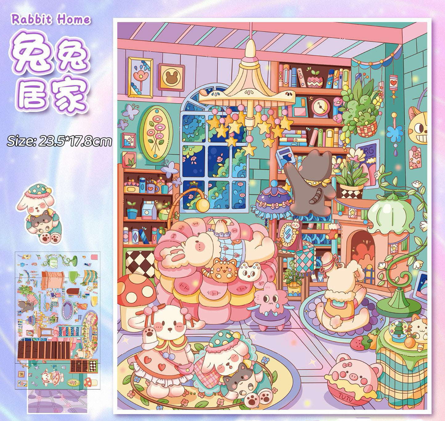 3D Scene Stickers - Miniature House Scene, Stress Relief Toy