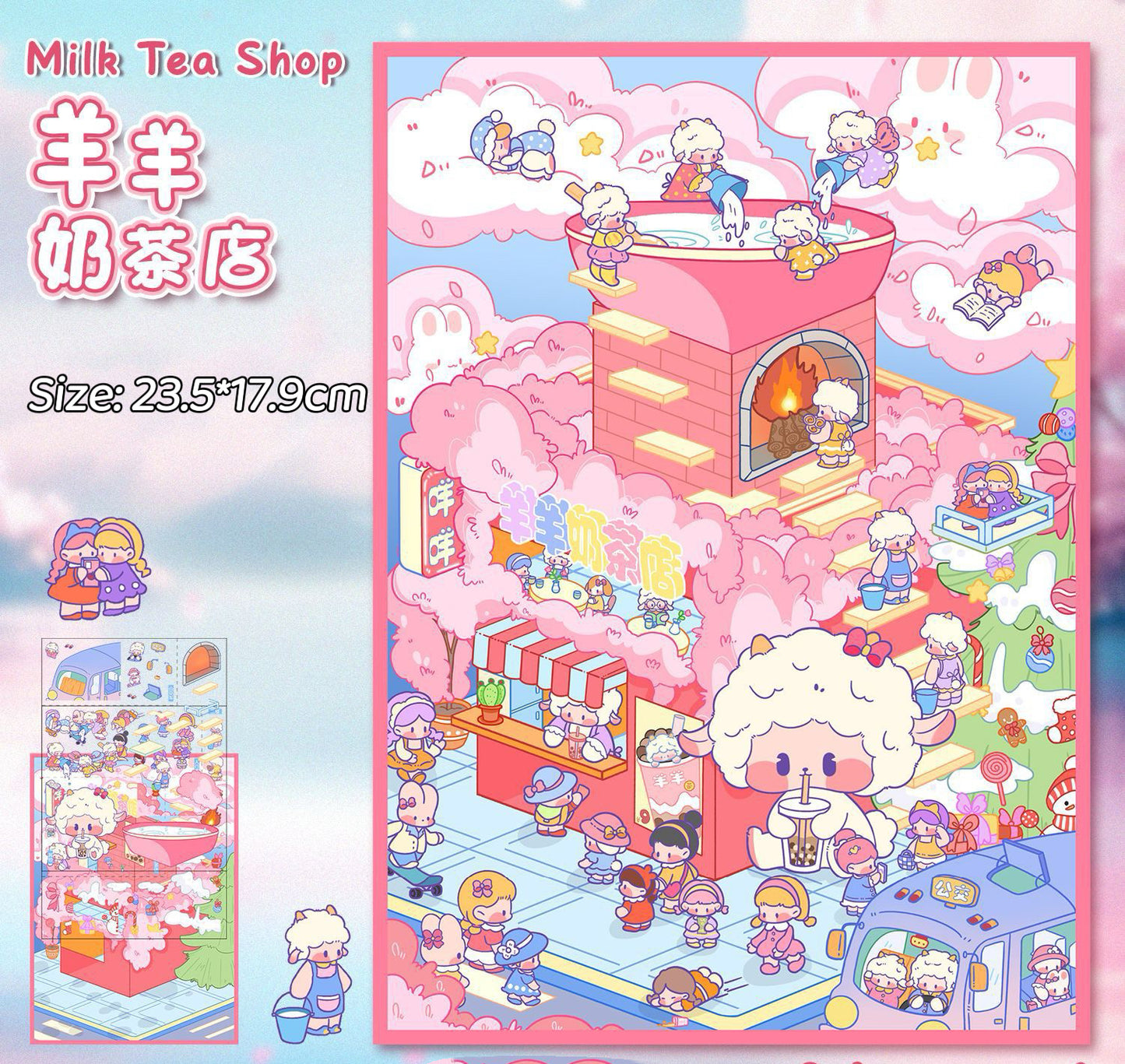 3D Scene Stickers - Miniature House Scene, Stress Relief Toy