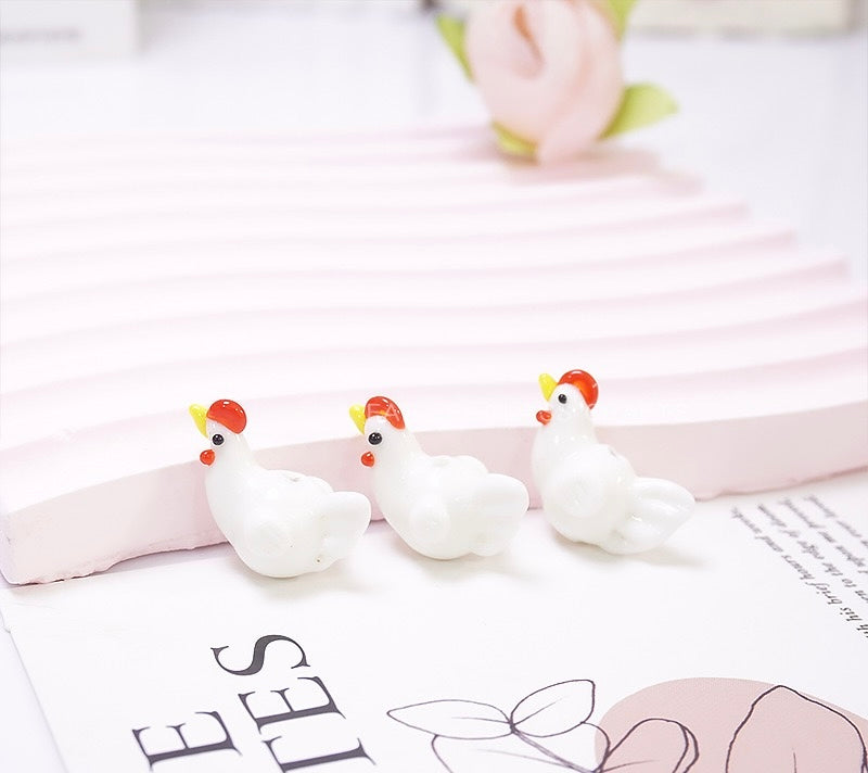 Cute Animal Friends Bead Set - Adorable Handmade Glass Frogs, Ducks, Penguins & More!