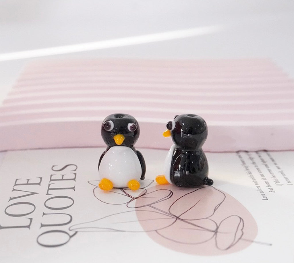 Cute Animal Friends Bead Set - Adorable Handmade Glass Frogs, Ducks, Penguins & More!