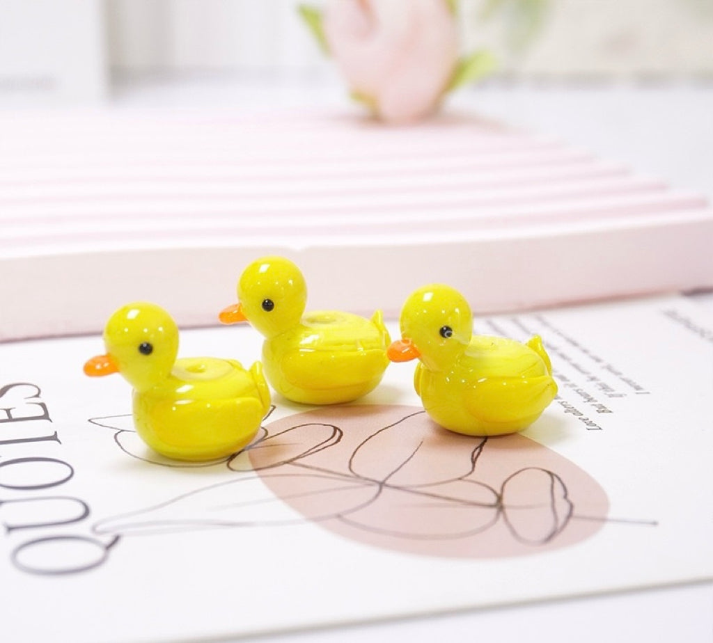 Cute Animal Friends Bead Set - Adorable Handmade Glass Frogs, Ducks, Penguins & More!