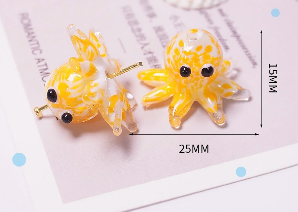 Enchanting Sea Creature Beads - Detailed Octopus & Crayfish & Whale Handmade Glass Charms