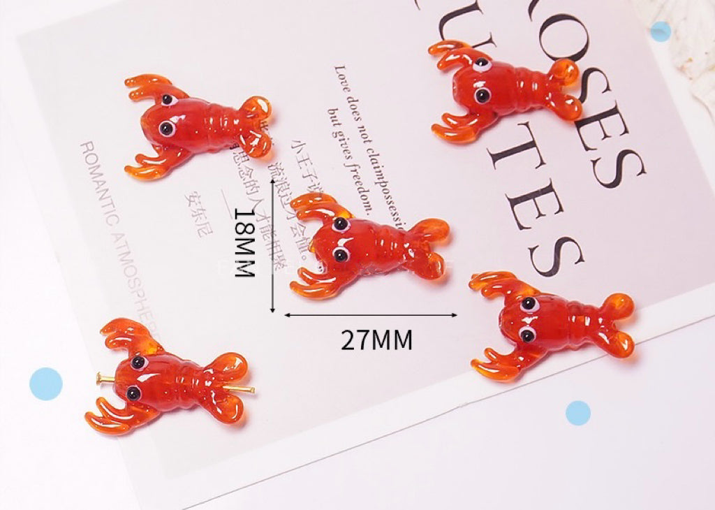 Enchanting Sea Creature Beads - Detailed Octopus & Crayfish & Whale Handmade Glass Charms