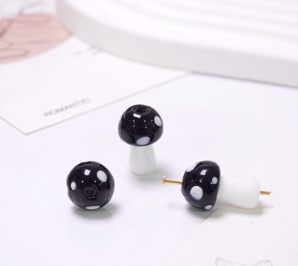 Multi-Color Mushroom Handmade Glass Beads