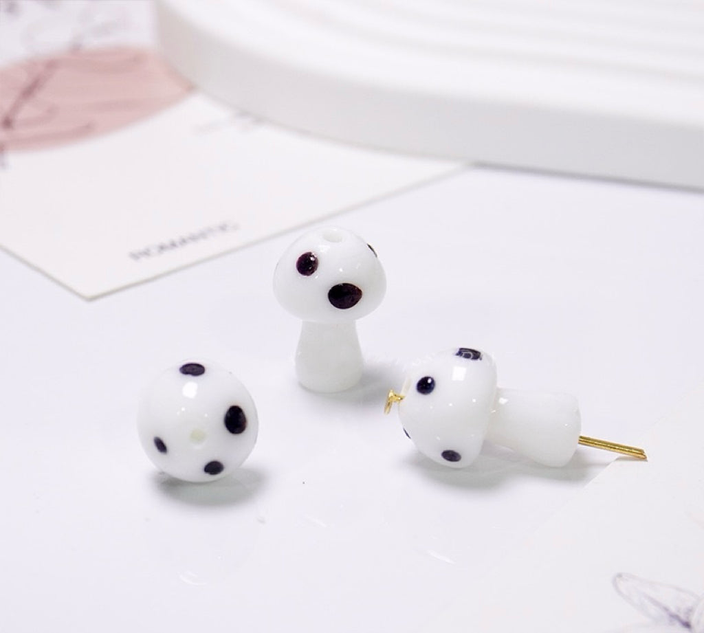 Multi-Color Mushroom Handmade Glass Beads