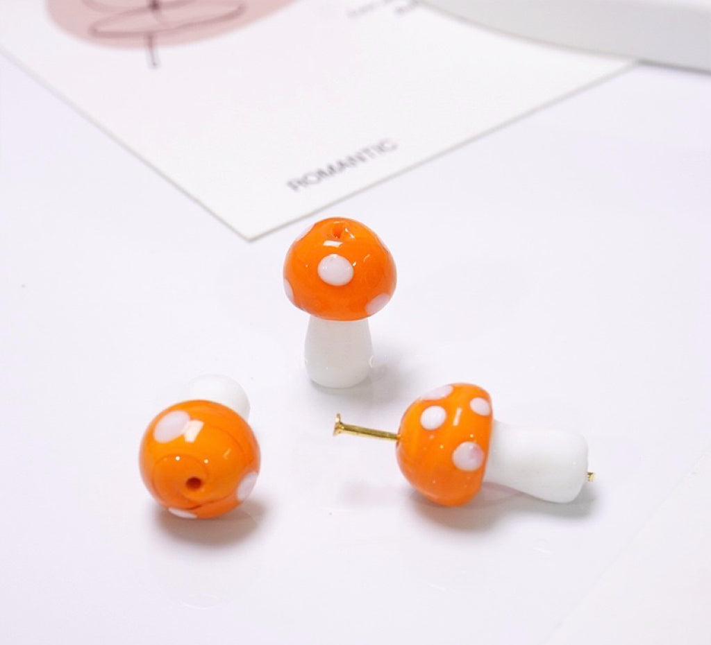 Multi-Color Mushroom Handmade Glass Beads