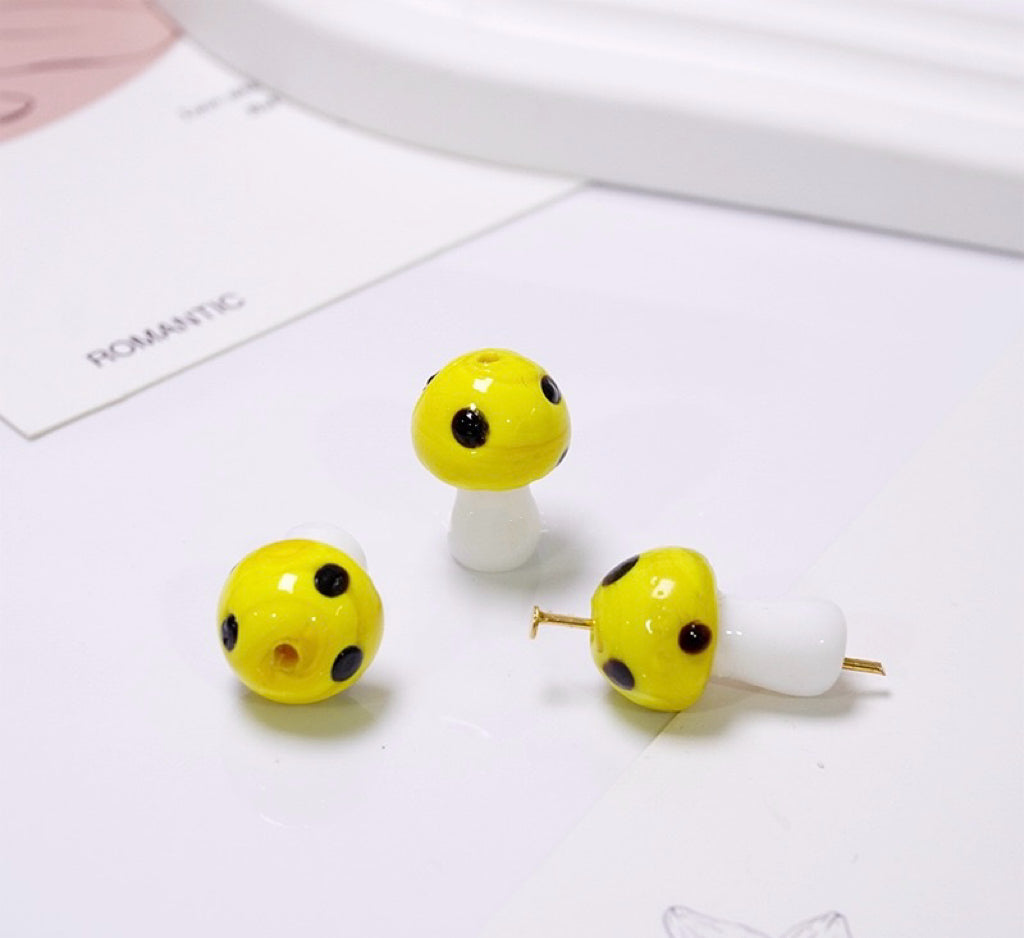 Multi-Color Mushroom Handmade Glass Beads