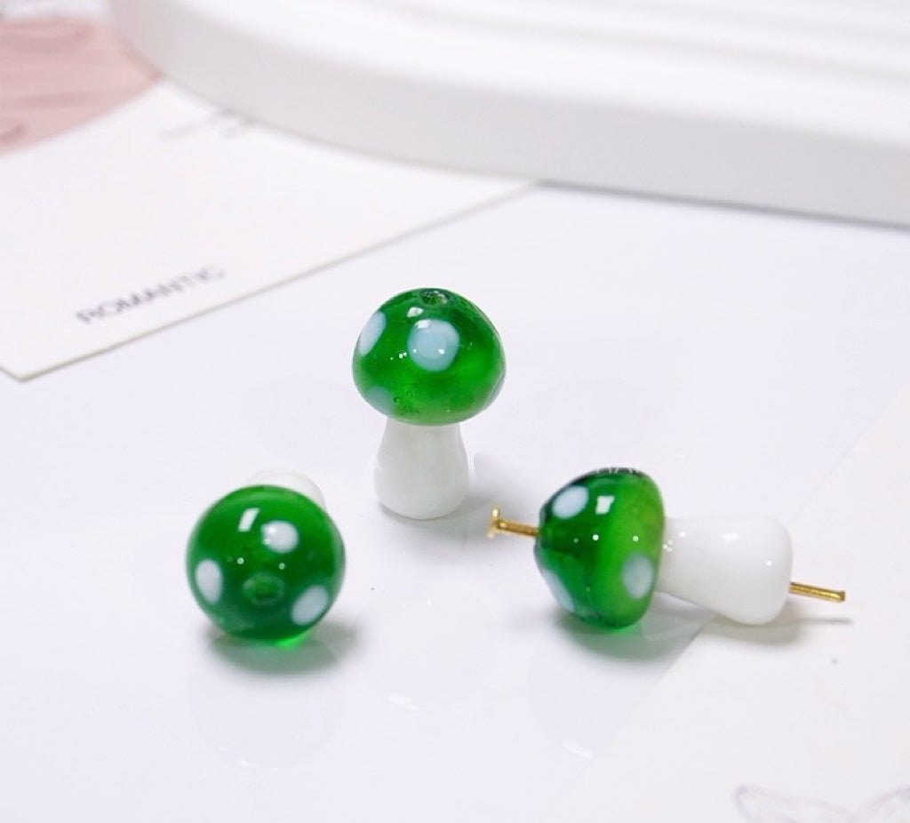 Multi-Color Mushroom Handmade Glass Beads