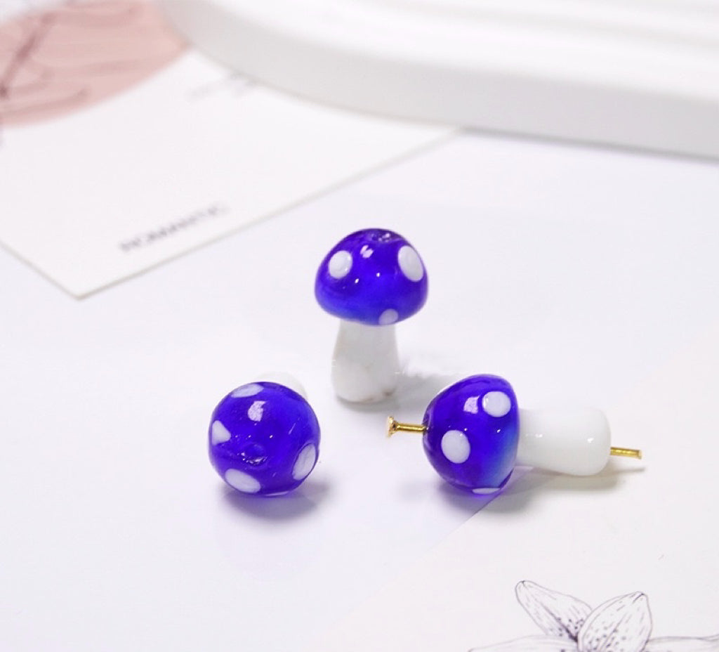 Multi-Color Mushroom Handmade Glass Beads