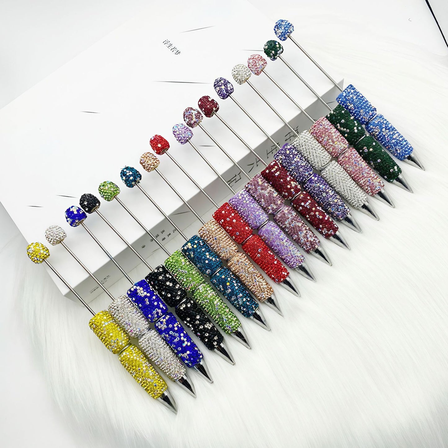 DIY Rhinestone Sparkle Pen with Charms - Twist-Action 1.0mm Ballpoint Pen