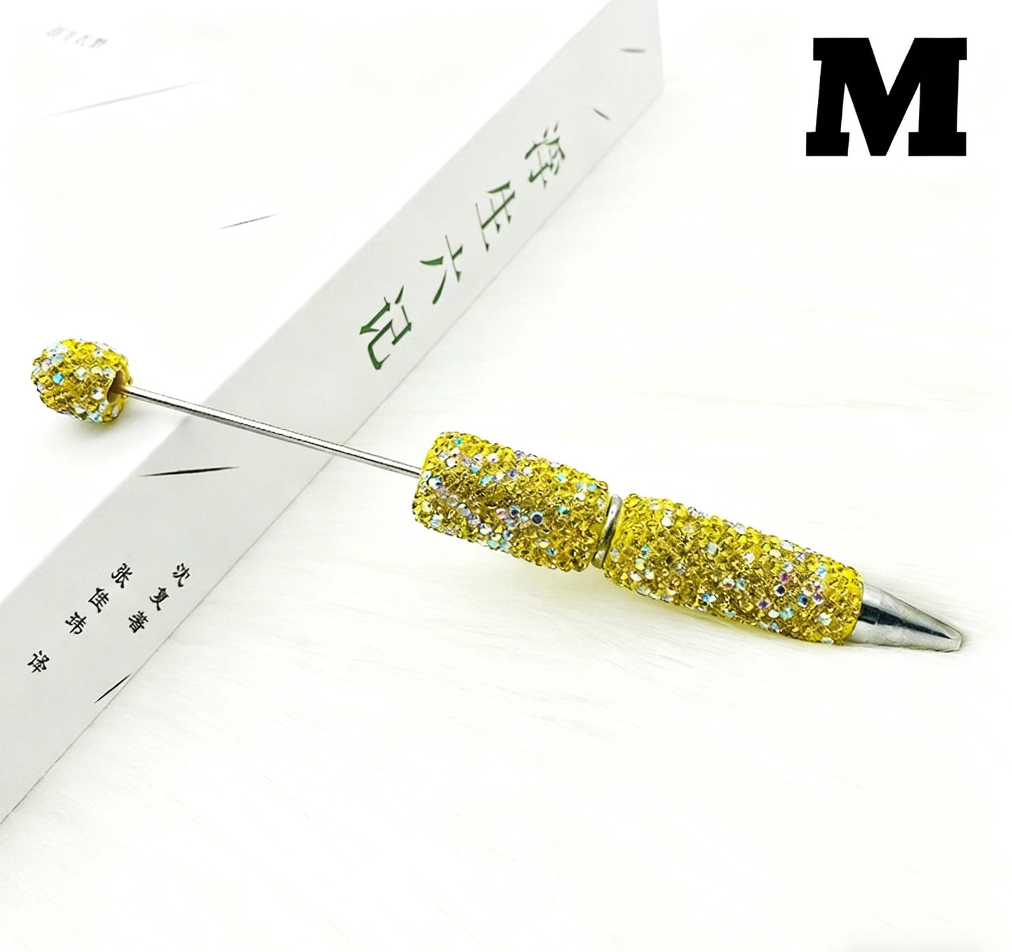 DIY Rhinestone Sparkle Pen with Charms - Twist-Action 1.0mm Ballpoint Pen