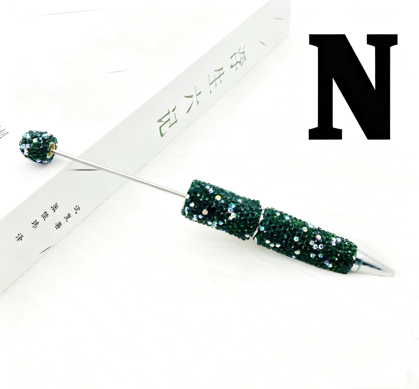 DIY Rhinestone Sparkle Pen with Charms - Twist-Action 1.0mm Ballpoint Pen