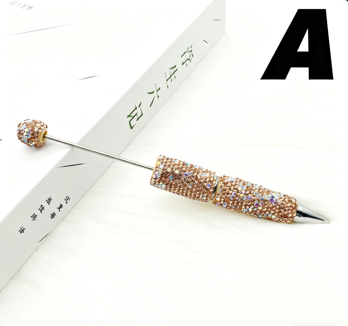 DIY Rhinestone Sparkle Pen with Charms - Twist-Action 1.0mm Ballpoint Pen