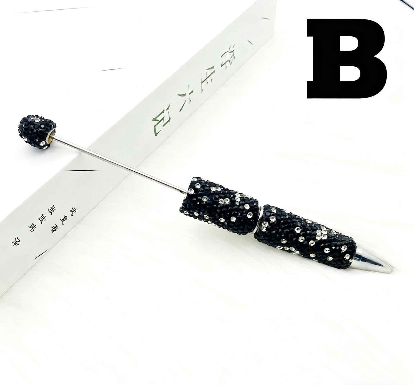 DIY Rhinestone Sparkle Pen with Charms - Twist-Action 1.0mm Ballpoint Pen