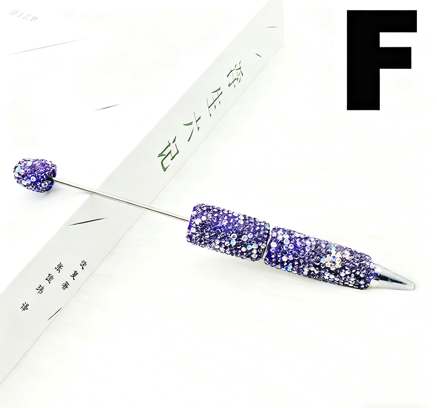 DIY Rhinestone Sparkle Pen with Charms - Twist-Action 1.0mm Ballpoint Pen