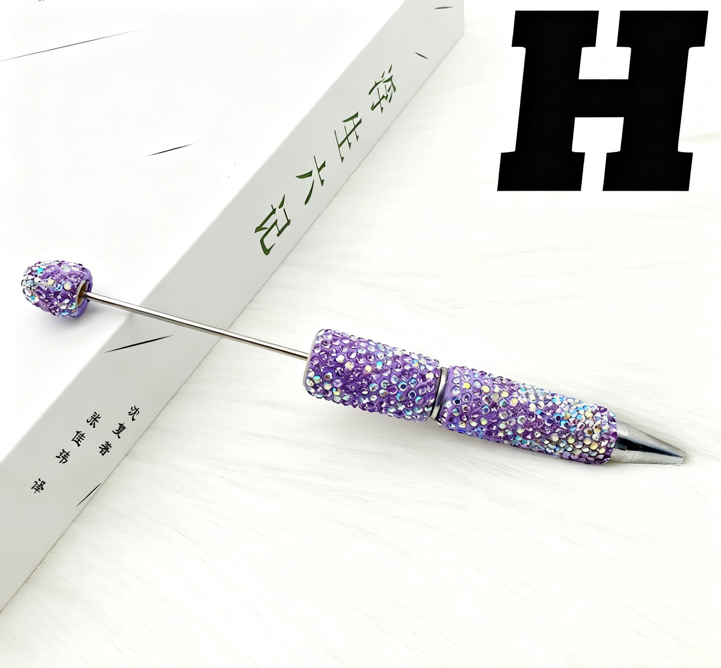 DIY Rhinestone Sparkle Pen with Charms - Twist-Action 1.0mm Ballpoint Pen