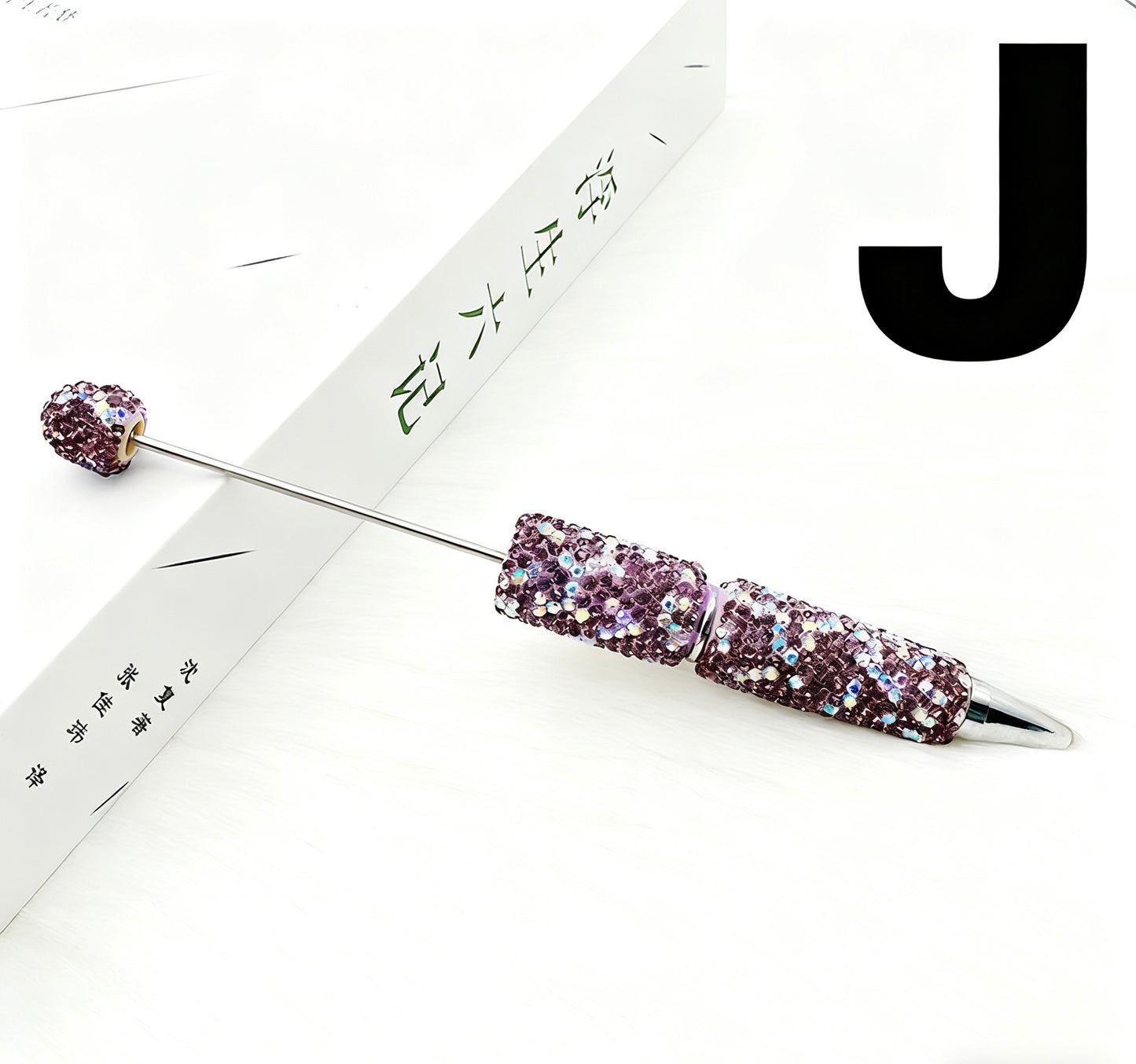DIY Rhinestone Sparkle Pen with Charms - Twist-Action 1.0mm Ballpoint Pen
