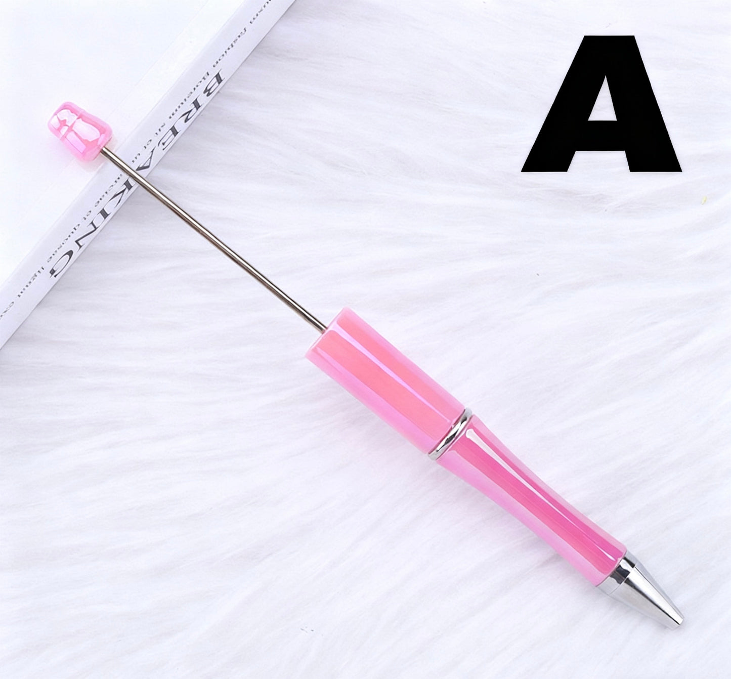 Iridescent Bead Ballpoint Pen - New Handmade DIY Twist-Action Gift Pen