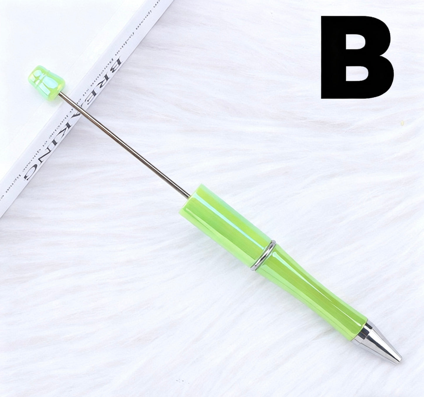 Iridescent Bead Ballpoint Pen - New Handmade DIY Twist-Action Gift Pen