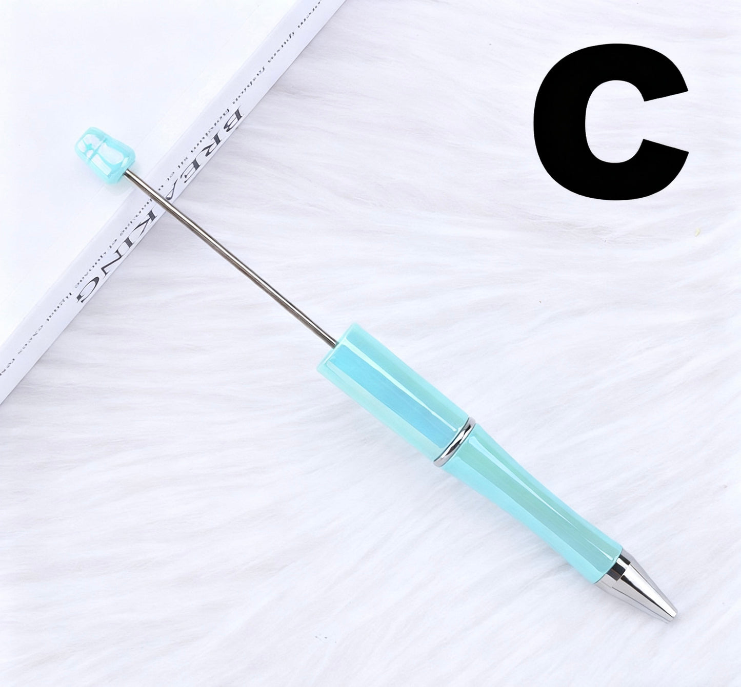 Iridescent Bead Ballpoint Pen - New Handmade DIY Twist-Action Gift Pen