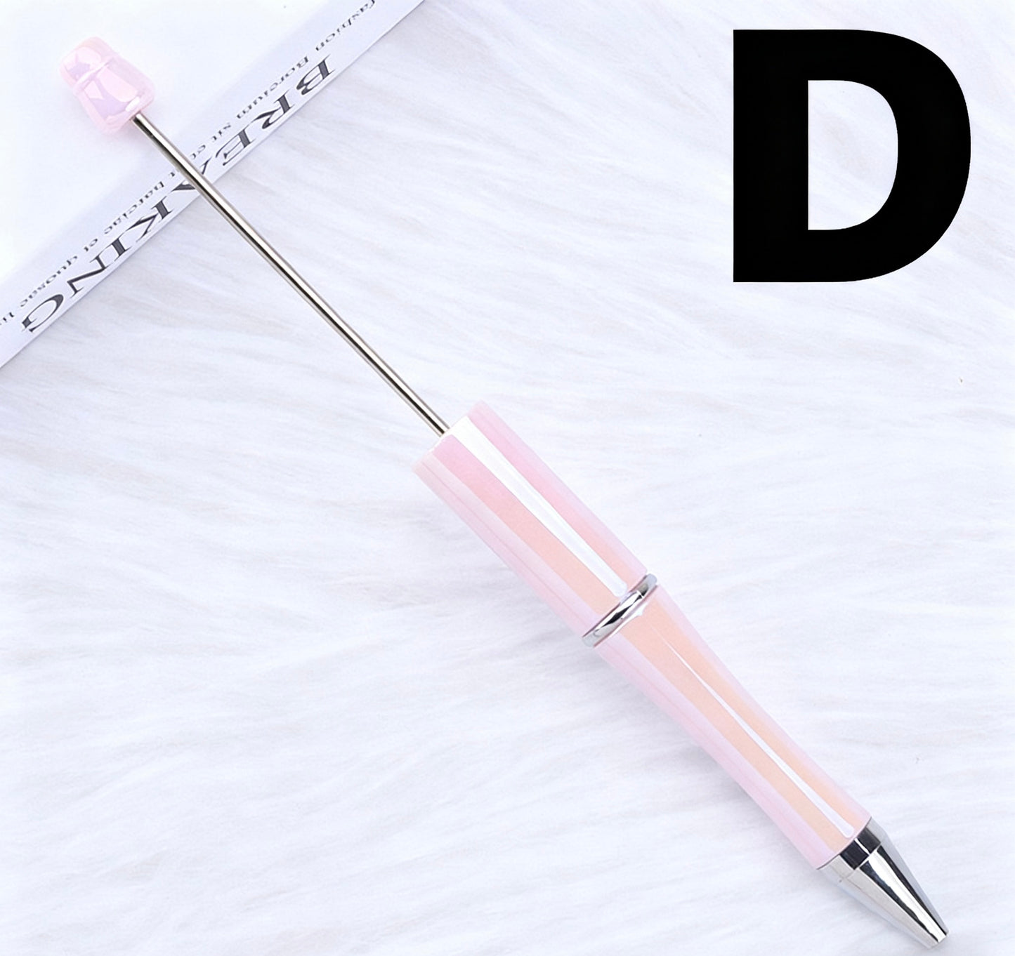 Iridescent Bead Ballpoint Pen - New Handmade DIY Twist-Action Gift Pen