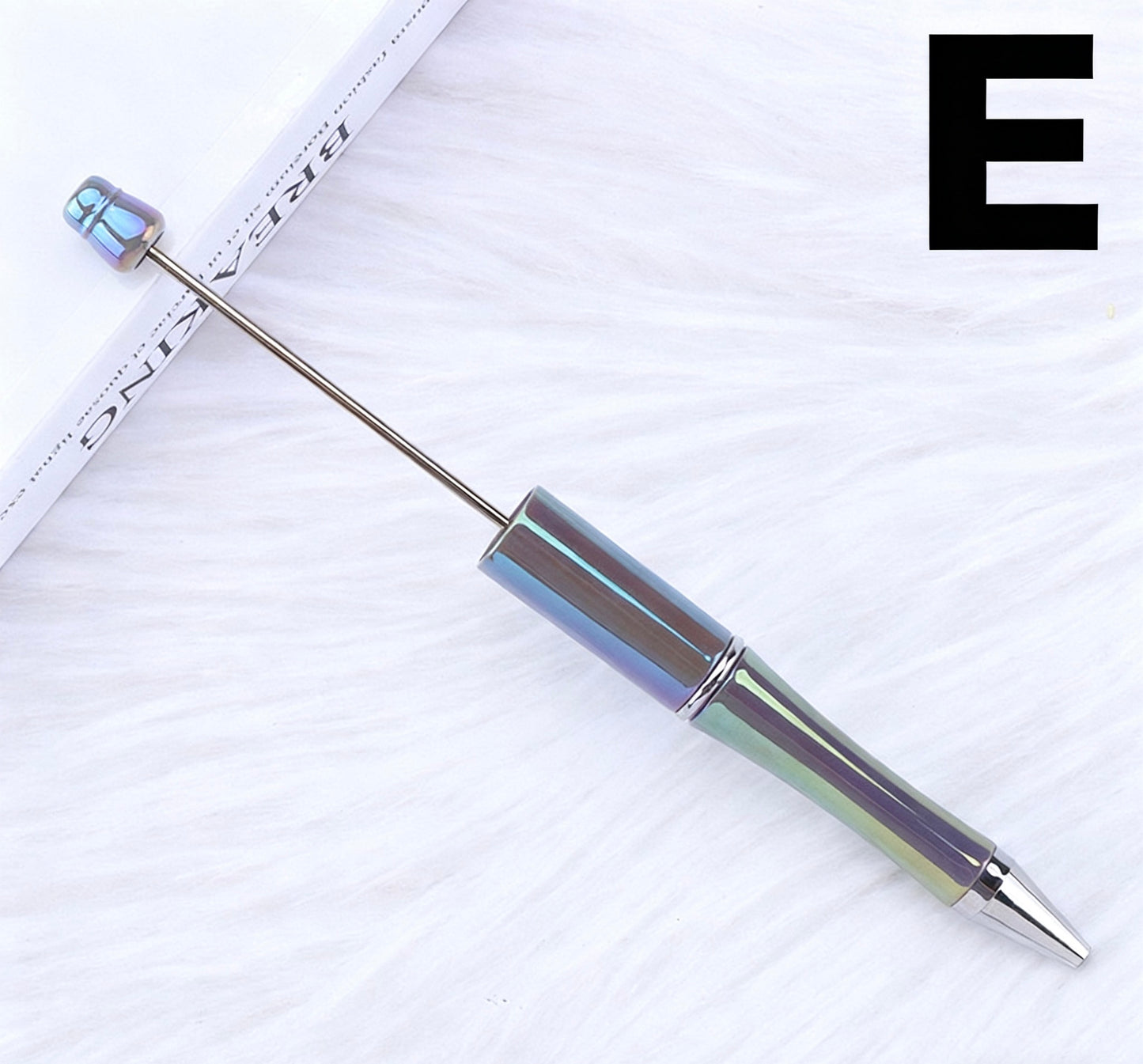 Iridescent Bead Ballpoint Pen - New Handmade DIY Twist-Action Gift Pen