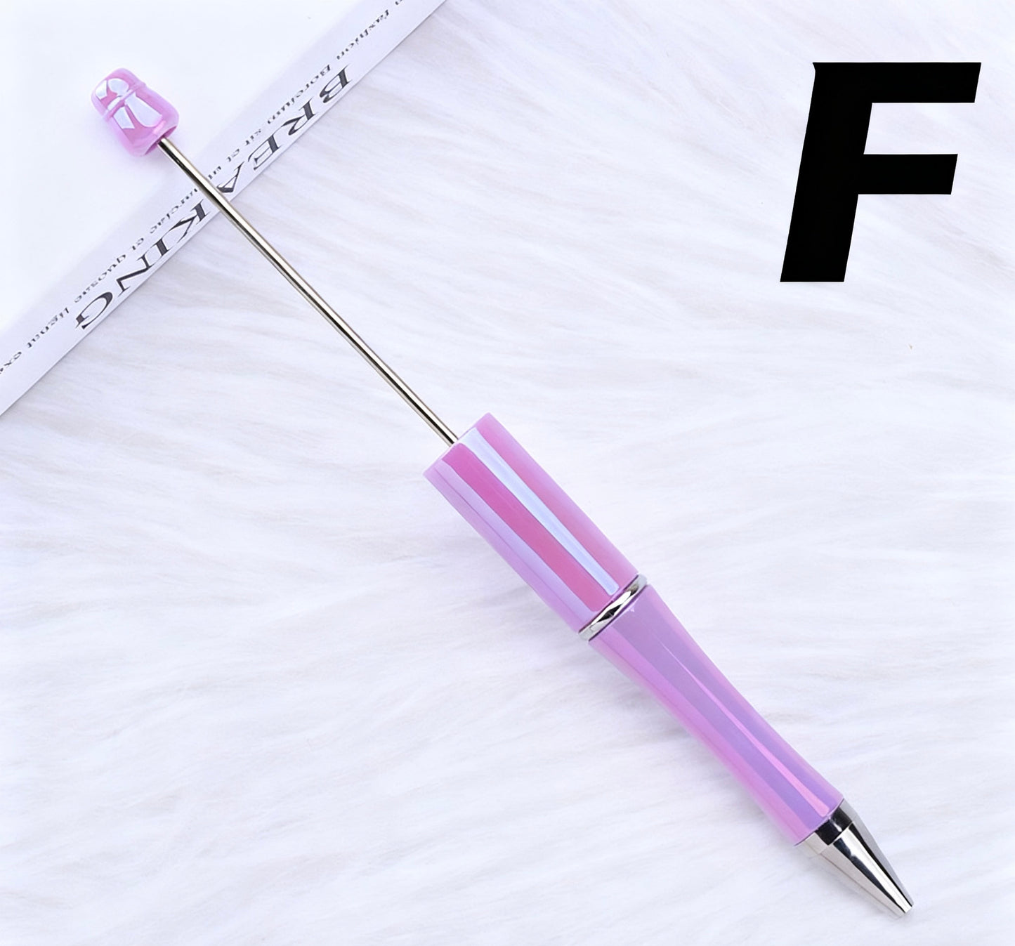 Iridescent Bead Ballpoint Pen - New Handmade DIY Twist-Action Gift Pen