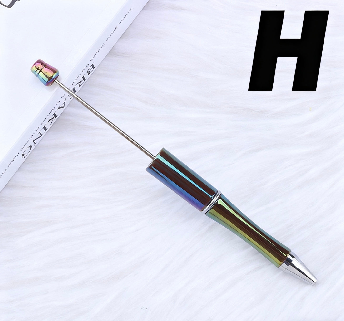 Iridescent Bead Ballpoint Pen - New Handmade DIY Twist-Action Gift Pen