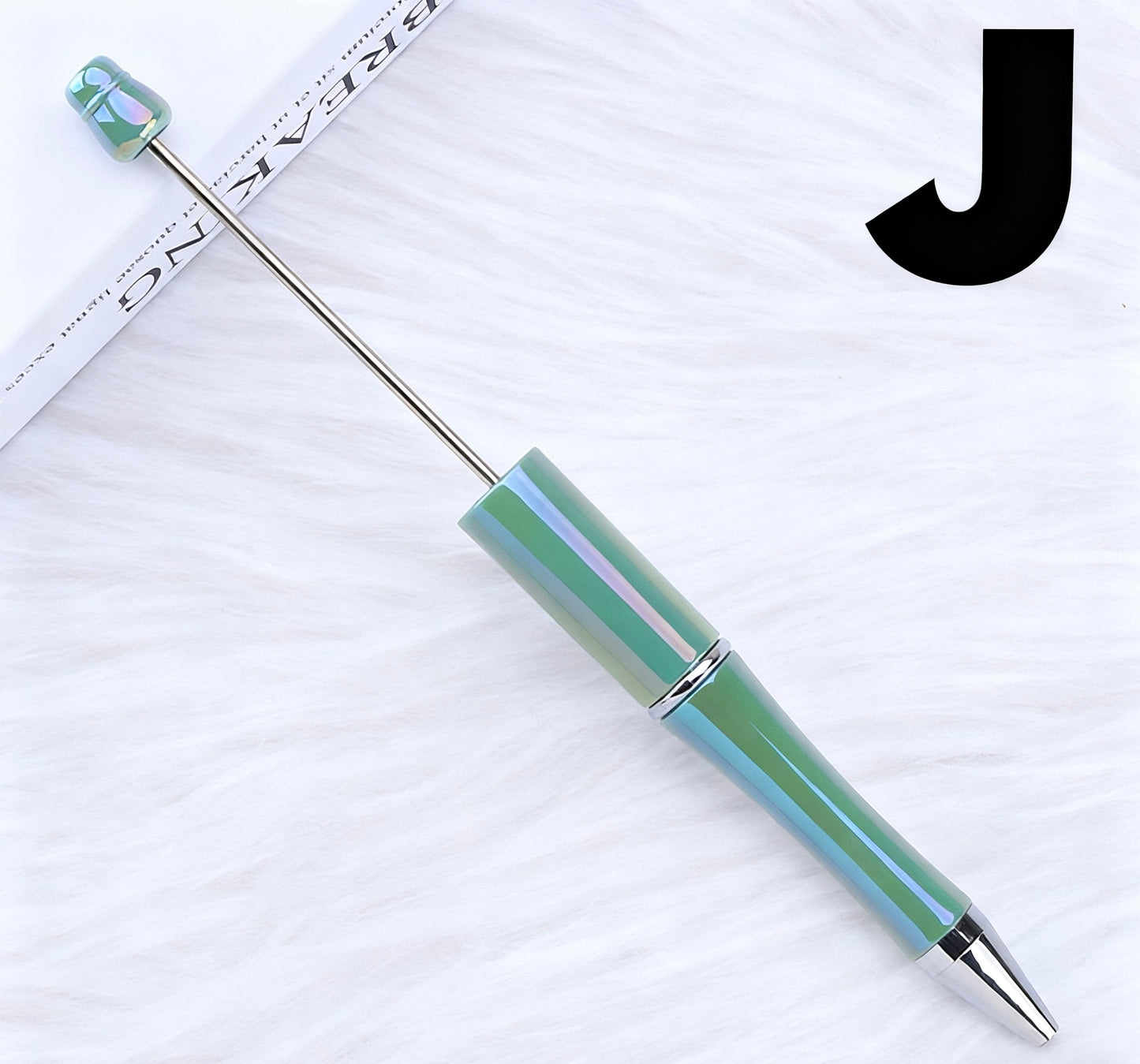 Iridescent Bead Ballpoint Pen - New Handmade DIY Twist-Action Gift Pen