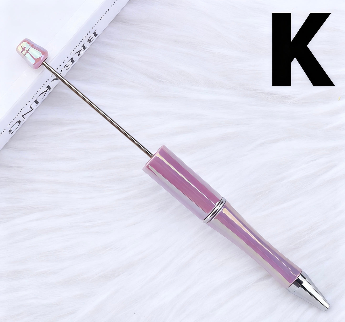 Iridescent Bead Ballpoint Pen - New Handmade DIY Twist-Action Gift Pen